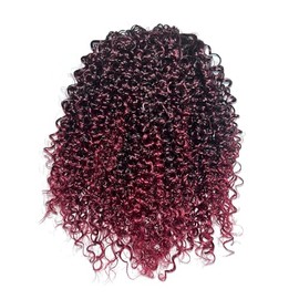 Short Ponytail Extension Afro Kinky Curly Ponytail Hair Piece for African American Ponytail Extension Synthetic Afro Kinky Curly Ponytail for Women (1B/BUG)