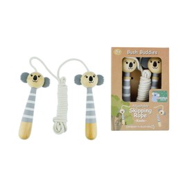 Kaper Kidz Bush Buddies Koala Wooden Adjustable Skipping Rope – FSC Certified Handles – Non-Toxic Paint – Active Play Toy for Kids Ages 5+