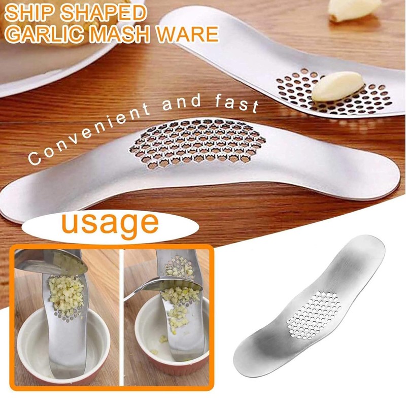 TRHDFW Garlic Rocker Crusher Mincer Press Dishwasher Safe, Stainless Steel