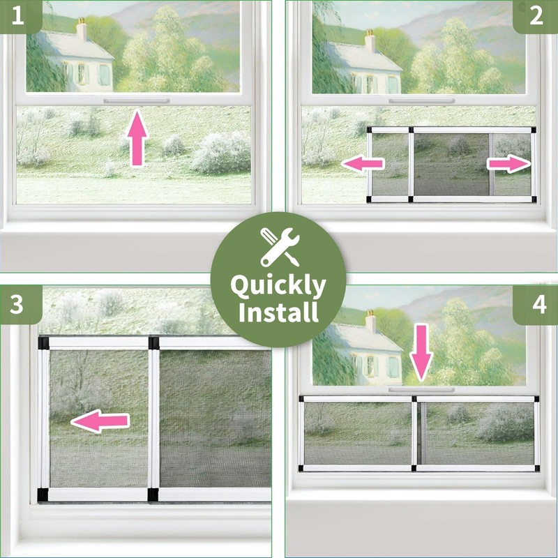Expandable Window Screen Adjustable 304 Stainless Steel mesh Window Screen