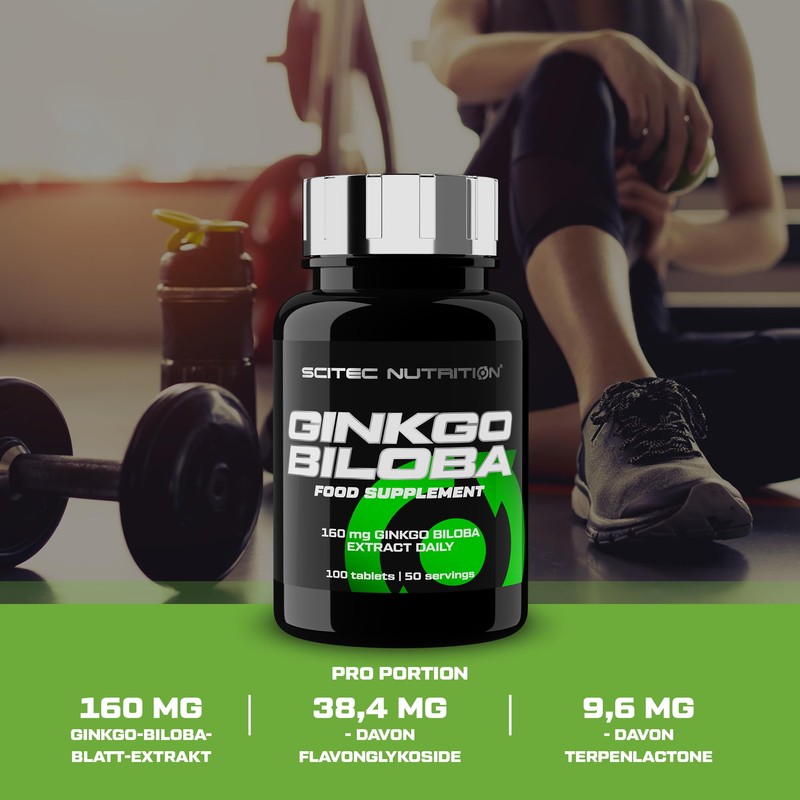 Scitec Nutrition Ginkgo Biloba Extrakt Tabletten - Natürliche Unterstützung, Standardisierte