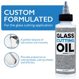 IMPRESA Glass Cutting Oil - Precision Twist Top for Extended Tool Life & Clean Cuts - Versatile Fluid for Stained Glass, Bottle Cutter & Mirror Cutting - 4 Oz, Black