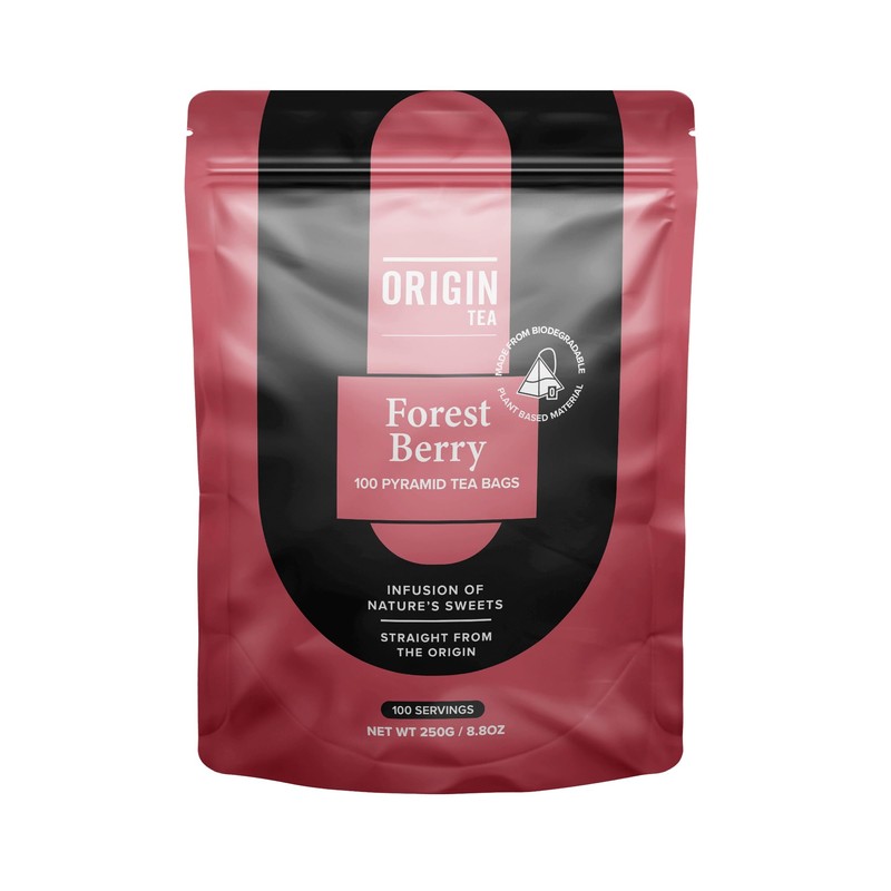 Origin Tea Forest Berry Caffeine Free Pyramid Herbal Tea Bags