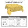 Summer Outdoor Tablecloth Square 54x54 Inch,Mustard Yellow Bee Table Cloth,Stain