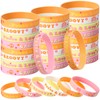 28 Pieces Groovy Retro Hippie Silicone Wristbands Daisy Flower Peace