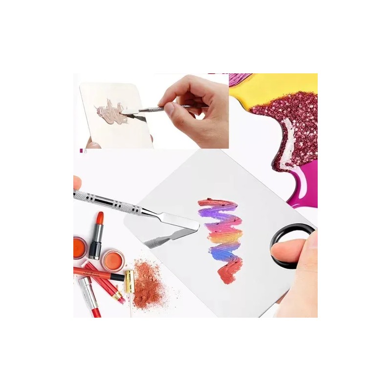 Paleta De Acero Maquillaje Inoxidable Cosméticos Y Espátula