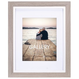 Malden International Designs 11x14 Matted To 8x10 Two-Tone Beige and White Wall Picture Frame
