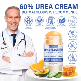 Urea Cream 60 Percent for Feet with 2% Salicylic Acid - Heel Balm,Foot Cream for Dry Cracked Feet,Cracked Heel Repair,Exfoliate Foot Skin,40g,1 Pcs