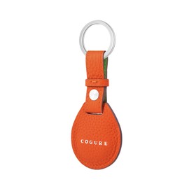 COGURE COPAT-K Charm Keychain, AirTag Case, Genuine Leather, Air Tag Protection, Anti-Loss, Gift Box Included, Orange + Veil Cricket, Keychain