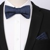 HISDERN Men's Bow Tie Floral Self Bow Tie and Pocket
