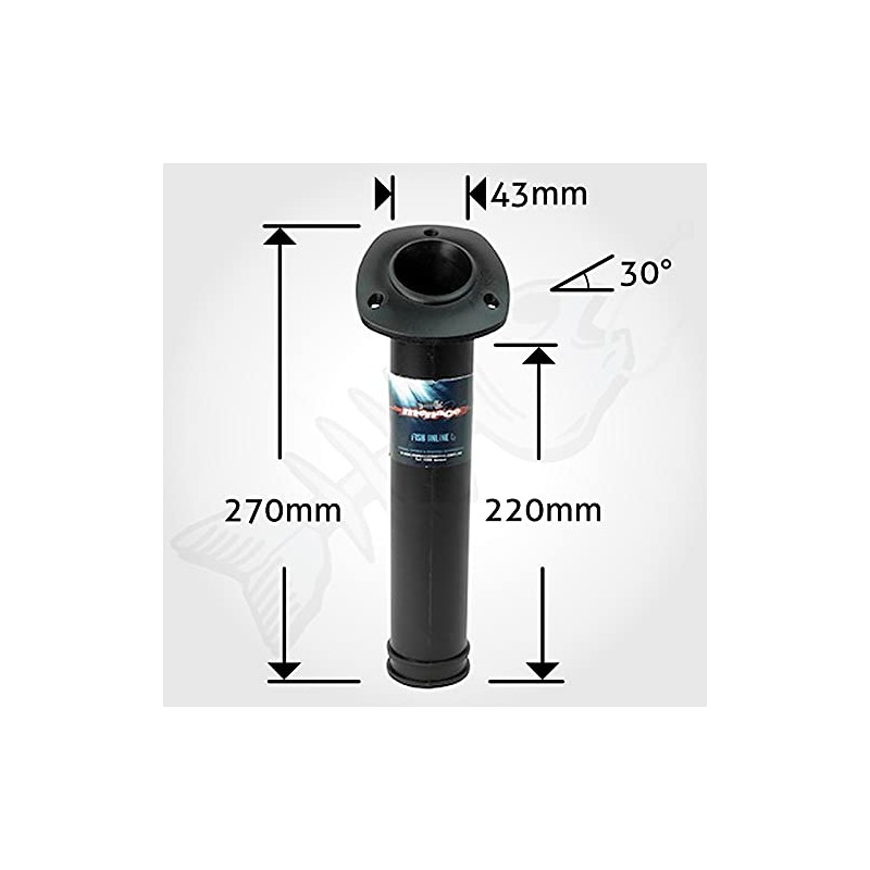 4 x Flush Mount 300 Angled Round Boat Rod Holder