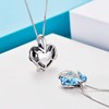 AOBOCO Aquamarine Necklace for Women I Love You Forever Sterling