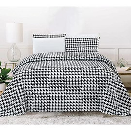 PREMIUS Luxurious Wrinkle-Free Microfiber Sheet Set, Combines Elegance & Comfort, Transform Your Sleep Space into a Serene & Stylish Oasis, Silky-Smooth Feel (Marigold - Houndstooth, Twin)