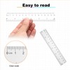 HARFINGTON 2pcs Clear Plastic Ruler 15cm (0.59 Inch) Metric Inch