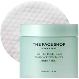 The Face Shop Tea Tree - Almohadillas de Tóner Coreanas Pads Anti-Acné y Control de Poros AHA, BHA, PHA y Extracto de Árbol de Té Exfoliación Suave para Piel Grasa y Sensible 70 Hojas