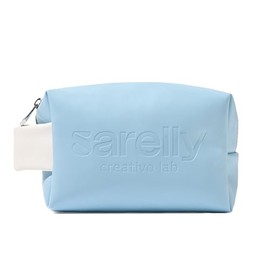 SARELLY, Mini Cosmetiquera para Maquillaje, Divisiones Interiores, Piel Vegana, Color Azul, Sarelly Creativo Lab