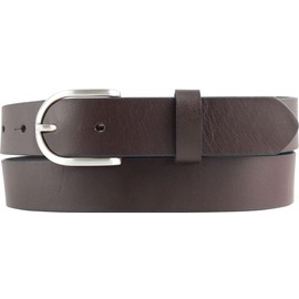 BELTINGER Extra Length Belt for Women Made of Full Cowhide Leather 3 cm Leather Belt with Silver Belt Buckle 30 mm High-Quality Women's Belt, Brown, silver