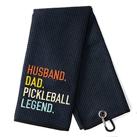 DYJYBMY Husband Dad Pickleball Legend Embroidered Pickleball Towel, Pickleball Gifts for Men Women, Pickleball Lovers, Pickleball Player, Birthday Gifts for Pickleball Fan, Retirement Gifts