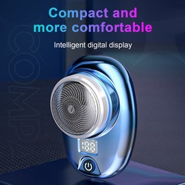 Men's Electric Shaver Portable Beard Trimmer Rechargeable Shaving Razor with Battery Digital Display for Home Daily Travel Trip Use