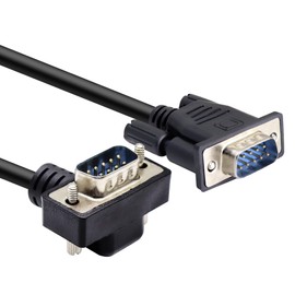 RIIEYOCA 90 Degree DB9 RS232 Serial Cable, Up Angled DB9 Male to Male Adapters Cable for Data Communication 0.5M (UP)