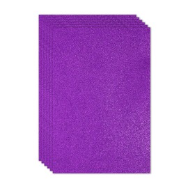 PATIKIL 2mm(1/10") Thick Adhesive Glitter Foam Sheet 16x24inch(40x60cm) Light Purple, EVA Shiny Foam Board for Craft, 6 Pcs