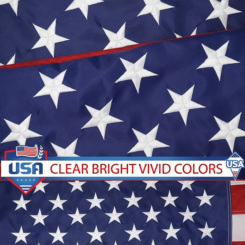 Qlash American US Flag Heavy Duty Nylon Double Stitching Embroidered