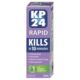 KP24 Rapid 10 Minute Head Lice Treatment Solution 150 ml