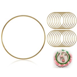 KAPSING Pack of 16 Dream Catcher Rings Metal for Crafts, Diameter 10 cm, Golden Round Metal Rings Decoration for Dream Catcher Ring (Gold)