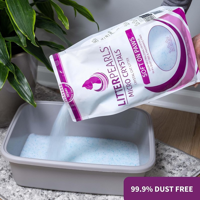 Litter Pearls Micro Crystals Unscented Non-Clumping Crystal Cat Litter with