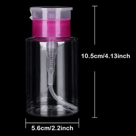 Leevia 2 Pcs 180ml Nail Polish Remover Pump Dispenser Push Down Cleanser Bottle Nail Polish Remover Liquid Bottle Container for Nail Polish and Makeup Remover Nail Art Tool Travel Set