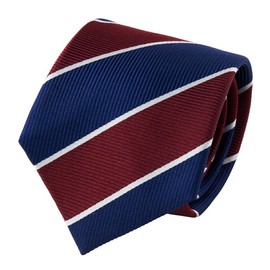 Ojier Necktie, 100% Silk, Regular Tie, Jacquard Woven, Regimental, Gift, Business, Men's, Stylish, 3.1 inches (8 cm) Width, 01: Brown