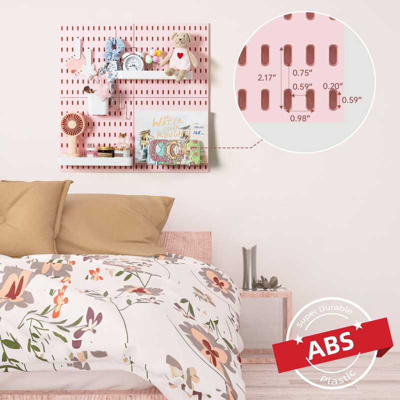 VUSIGN Pegboard Combination Wall Organizer Kit, 4 Pieces Pegboards and