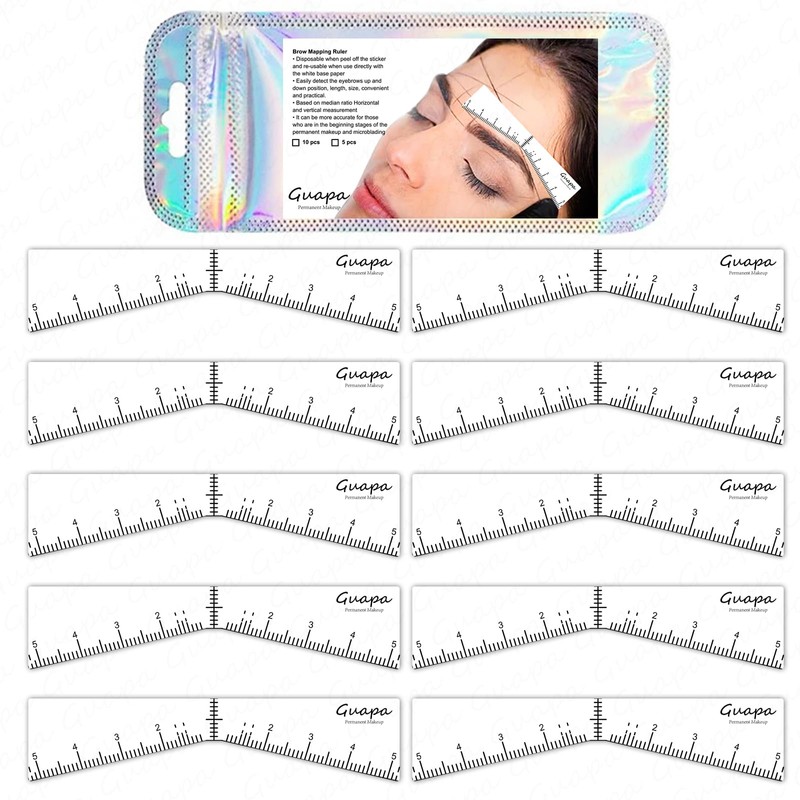 Guapa Eyebrow Ruler Stencils Easy Mapping Shaping Sticker Stencil Microblading