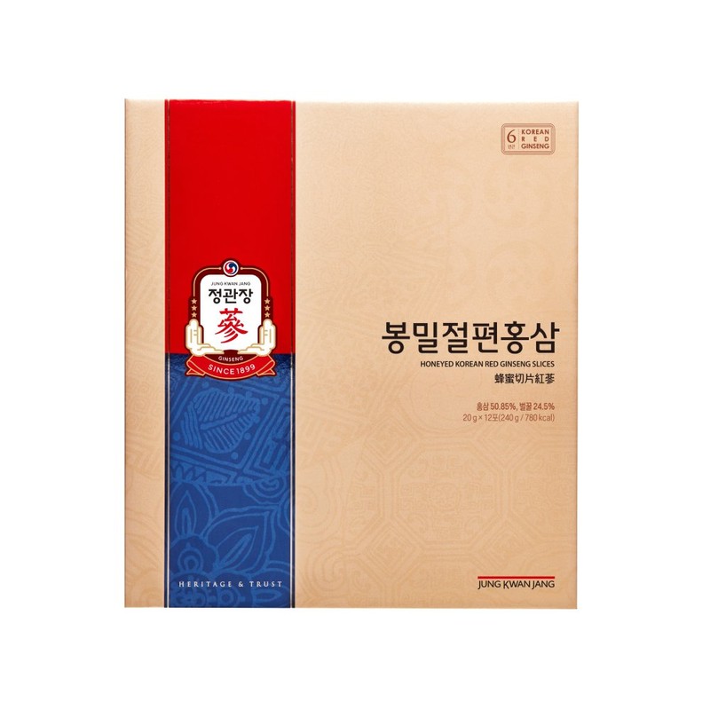 Jeonggwanjang 정관장 봉밀절편홍삼 20g 12포 Jeonggwanjang Red Ginseng Honey Slices