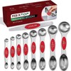 Magnetic Measuring Spoons Set of 9 Stainless Steel Dual-Sided Stackable