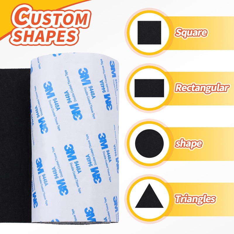 Felt Furniture Pads, Non Slip Self Adhesive Cuttable Felt Tape
