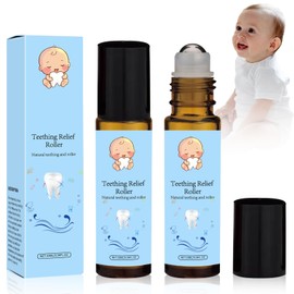 Teething Roller Baby,2 Stück Teething Oil Roller,Natürliche Zahnungsroller,10ml*2 Zahnungsöl für Babys,Linderung von Zahnungsschmerzen,für Babys und Kleinkinder