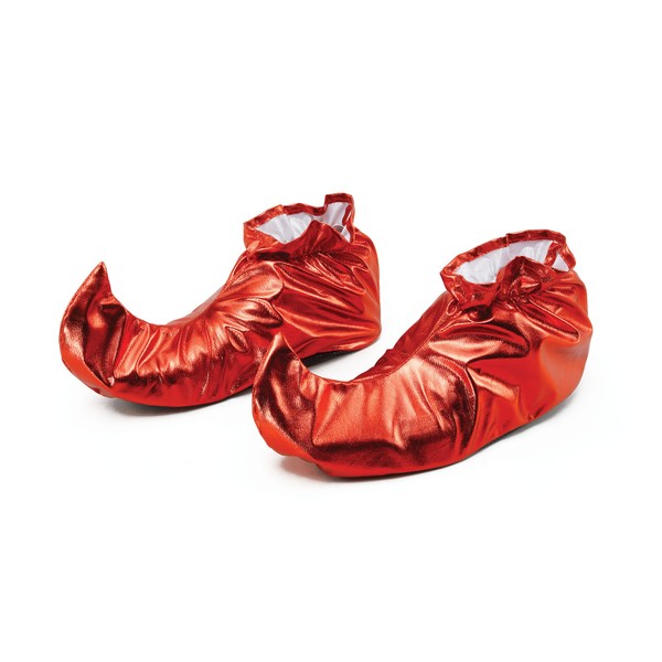 Bristol Novelty BA628 Jester Shoe Cover | 1 Pair | Metallic Red | 39 cm x 19 cm x 1 cm, unisex-adult, One Size