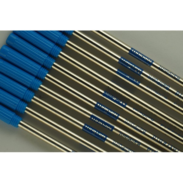 10 Genuine and Branded Intrepid Medium Ballpoint Refills for Cross Ballpoint Pens. Protective Seal on tip for Shelf Life Longevity (Bulk Pack) (Blue)