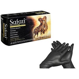 Mexpo Black Latex Gloves Premium SIze: Large - Safari 100/Box Mechanic - tattoo - Law Enforcement