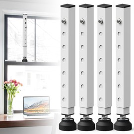 Gadgetzan 4 Pack Window Security Bars Adjustable 11"-18",Portable Short Sliding Window Lock Bar for Child Safety/Anti-Theft,Window safety lock with Rubber Base for Vertical and Horizontal Window-White