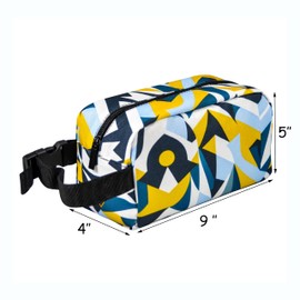 Remobia Hicol Freezable Snack Box with Built-in Ice Packs,Small Insulated Cooler Bag, Freezer Lunch Bag,Zip Closure & Buckle Handle, Easy-Clean for Travel(Geometry)