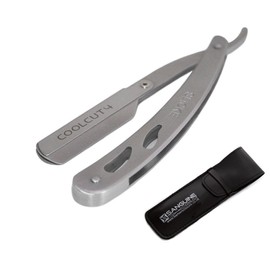 Black Shaving Razor, Straight Cut Razor, Solid Steel Shaving razor, Barber Manual Shaving Razor - Blades are not Included + Free Pouch