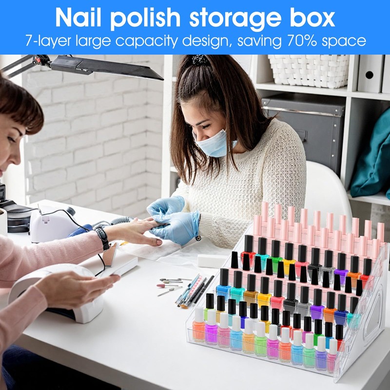 2 Pack Acrylic Nail Polish Organizer 84 Bottles of 7