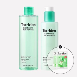 Torridon [2 types] Balanceful for Men Cica Clearing Skin 300ml+Balanceful for Men Cica Oil-Free Lotion 200ml+ (2 Cica Control Masks) / [2종] 밸런스풀 포맨 시카 클리어링 스킨 300ml+밸런스풀 포맨 시카 오일프리 로션 200ml+(시카 컨트롤 마스크 2매)