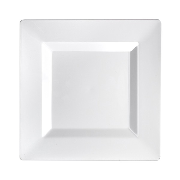 Party Essentials N697004 Classic Square Plates, 6.5", White (Pack of