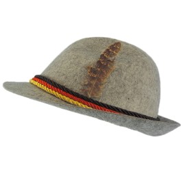 Novelty Giant Light Grey Felt Alpine Oktoberfest German Bavarian Costume Hat w/ Feather