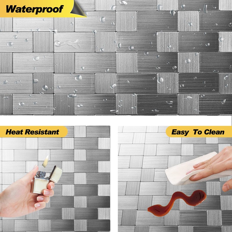 Yipscazo 10-Sheets Peel and Stick Backsplashes for Kitchen, Stick on