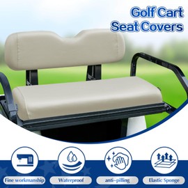 NOKINS Golf Cart Rear Seat Covers,Waterproof Leather Seat Cover Fit for EZGO/Club Car/Yamaha Regular Seat Cushion Aftermarket Back Seat Kit, Oyster Grey