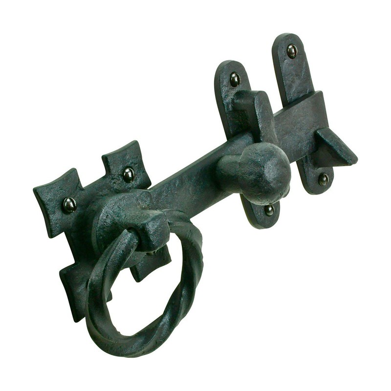 Renovators Supply Manufacturing Door Lock Latch 7 in. Black Wrought